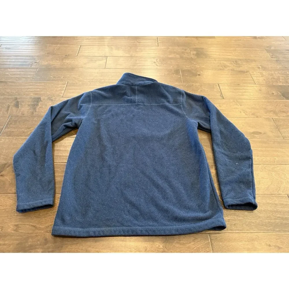 The North Face Mens Blue 1/4 Zip Mock Neck Pullover Fleece Sweater Jacket Size L